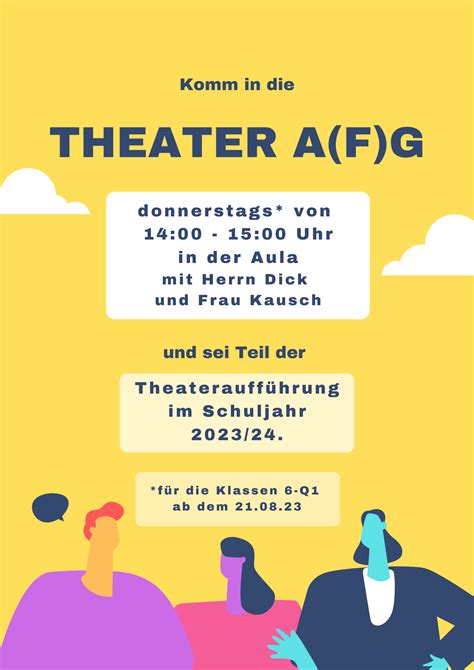 Die Theater AG startet: Komm zum Schnuppertraining! .